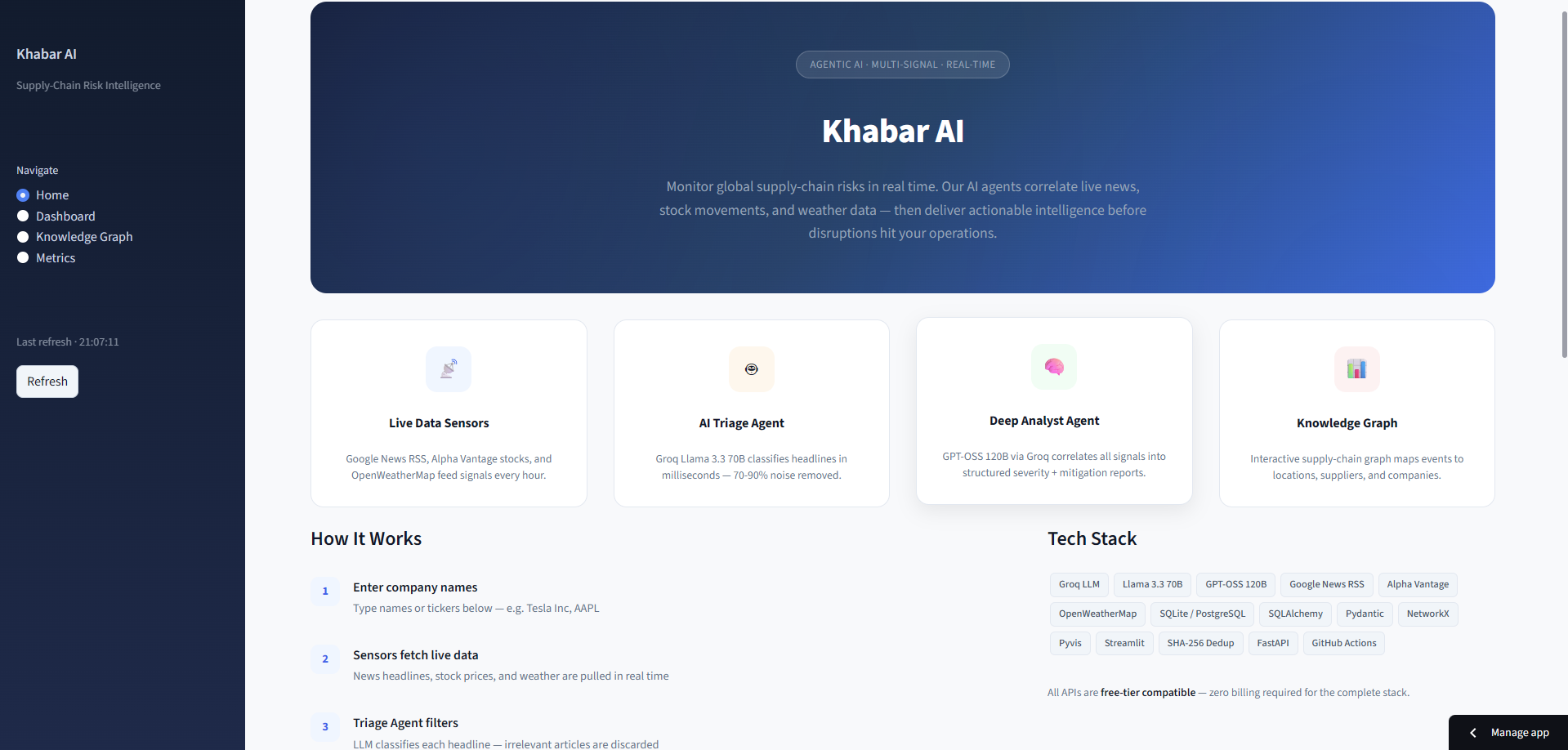 Khabar AI application screenshot