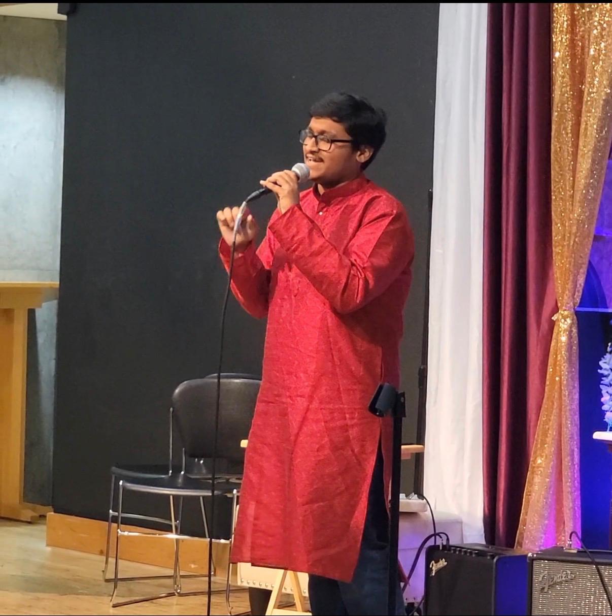 Shubhankar during a music performance