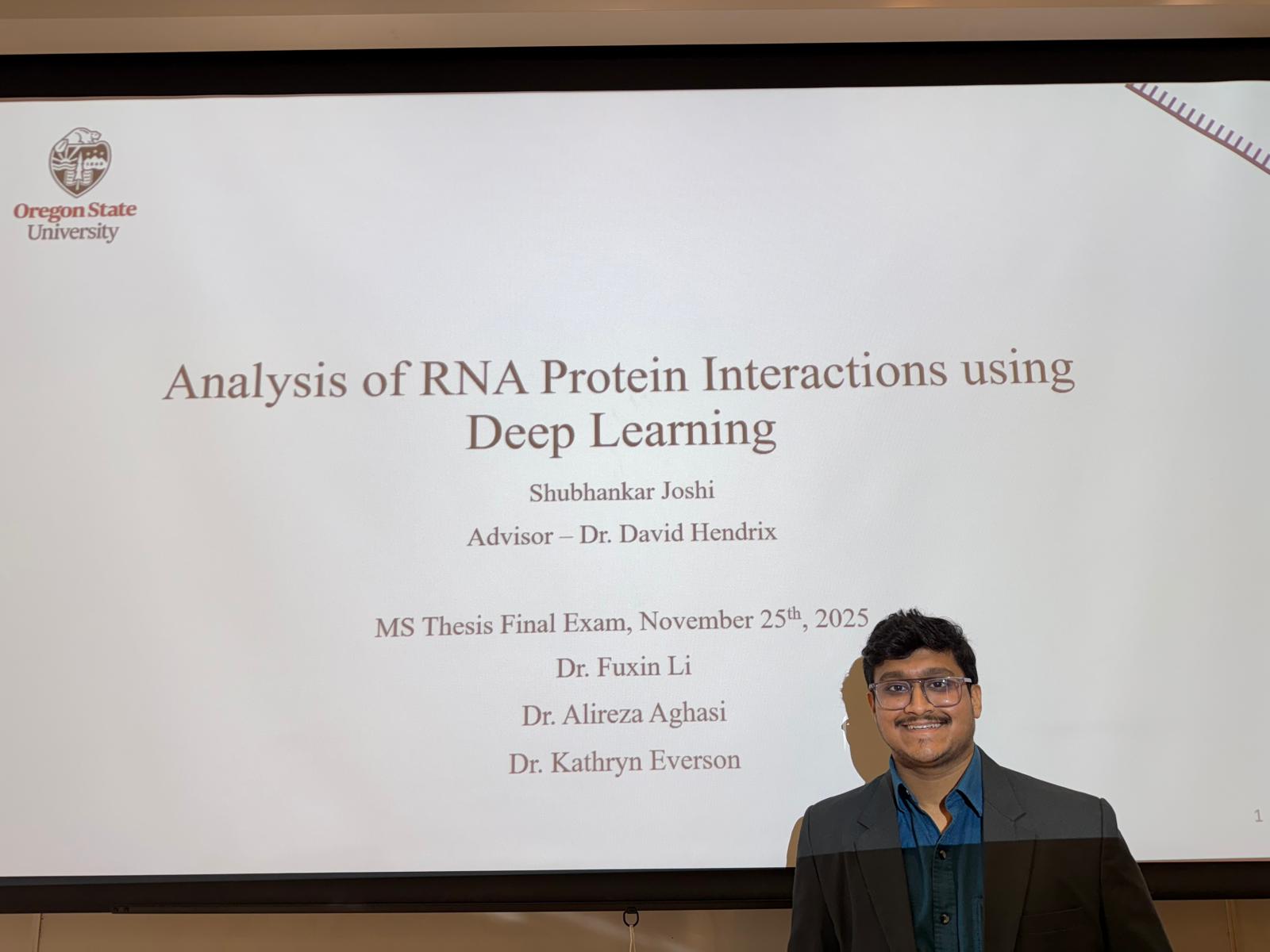 Thesis presentation by Shubhankar Joshi